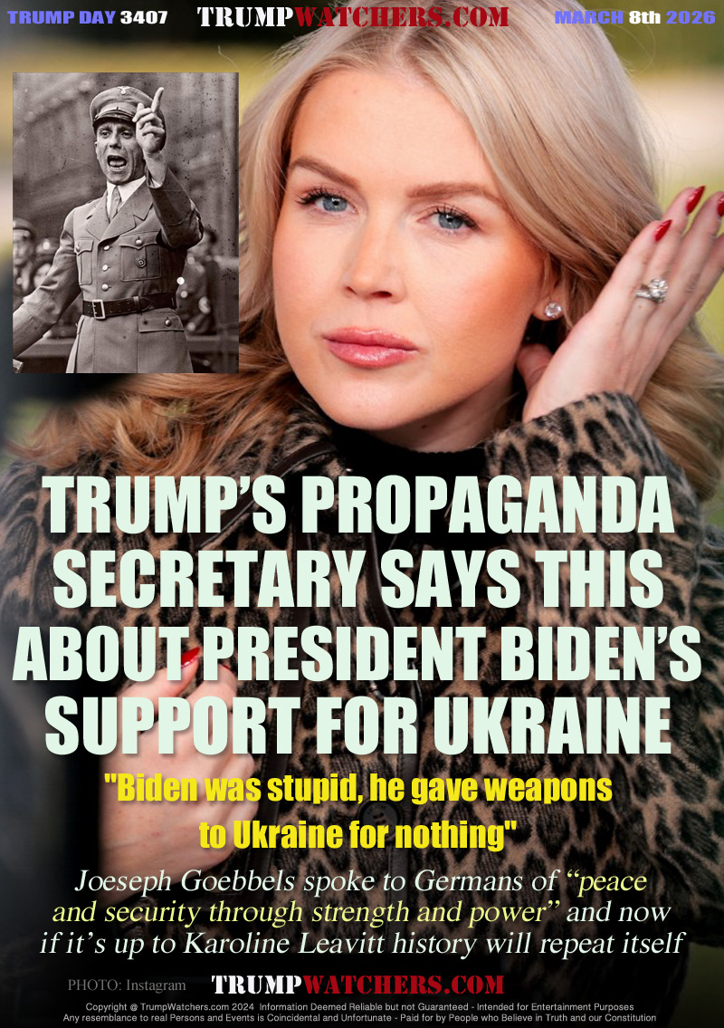 TRUMP’S PROPAGANDA
SECRETARY SAYS THIS
ABOUT PRESIDENT BIDEN’S
SUPPORT FOR UKRAINE
